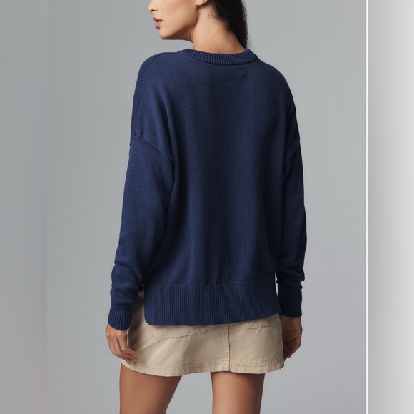 Beach Riot x Anthropologie Callie Americana Sweater NWT in Americana Navy Flag L - Picture 5 of 9
